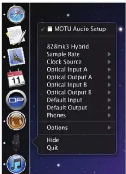 MOTU 828mk3 Hybrid - ACCESSING THE 828MK3 SETTINGS - 1