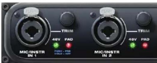 MOTU 828mk3 Hybrid - Mic/guitar inputs with preamps - 1