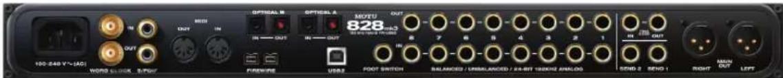 MOTU 828mk3 Hybrid - Quarter-inch analog input trims - 2