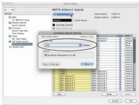 MOTU 828mk3 Hybrid - ADJUSTING THE AUDIO I/O BUFFER - 3