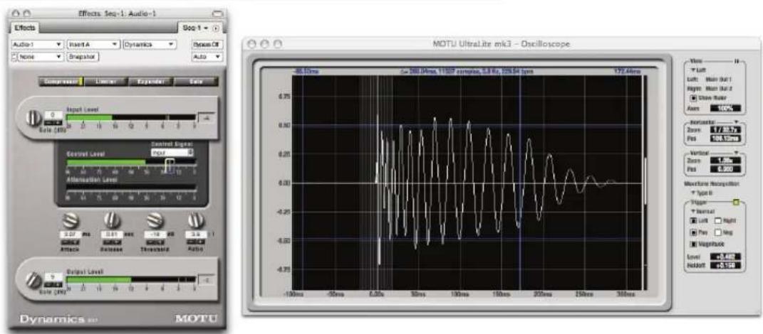MOTU 828mk3 Hybrid - Viewing transients such as drum hits - 1