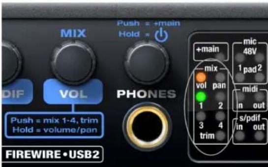 MOTU Audio Express - Choosing a mix to control - 1