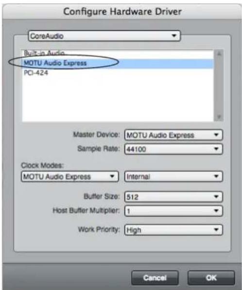 MOTU Audio Express - THE AUDIO EXPRESS SETTINGS - 1