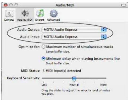 MOTU Audio Express - Garage Band - 1