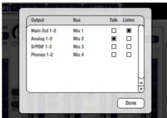 MOTU Audio Express - Talk / Listen signal routing - 1