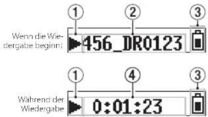 Wenn die Wiedergabe beginnt! 456_DR0123 Während der Wiedergabe 0:01:23