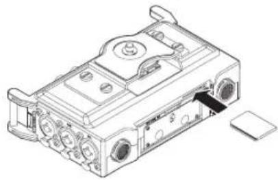 TASCAM DR-70D - Inserting SD cards - 1