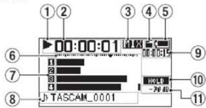 TASCAM DR-70D - Écran d'accueil - 1