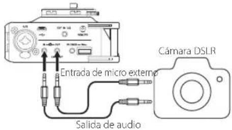 Entrada de micro externo Cámara DSLR Salida de audio