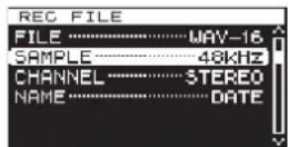 TASCAM DA-3000 - Setting the recording file format - 3