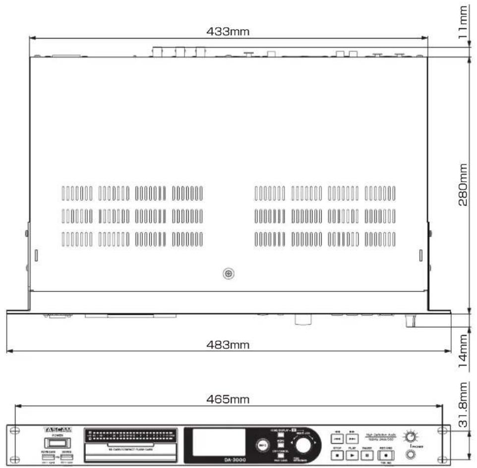 433mm 11mm 280mm 483mm 14mm 465mm 31.8mm DA-3000