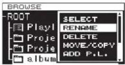TASCAM DA-3000 - Editing folder and file names - 1