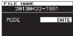 TASCAM DA-3000 - Setting the file name format - 2