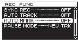 TASCAM DA-3000 - Setting the automatic mark function - 1