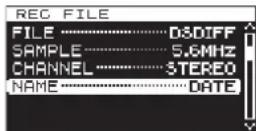 TASCAM DA-3000 - Setting the file name format - 1
