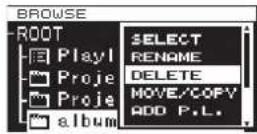 TASCAM DA-3000 - Deleting folders and files - 1