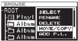 TASCAM DA-3000 - Moving and copying folders and files - 2