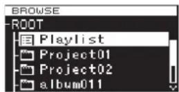 TASCAM DA-3000 - Opening the playlist screen - 3