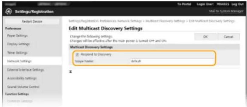 CANON ImageCLASS LBP622Cdw - ■Specifying multicast device discovery - 1