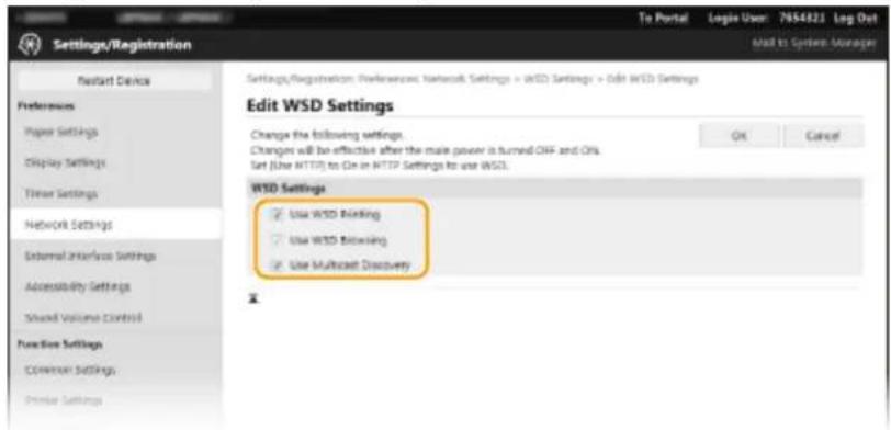 CANON ImageCLASS LBP622Cdw - Configuring WSD - 1