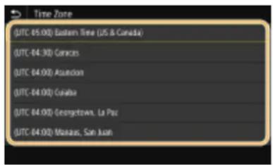 CANON ImageCLASS LBP622Cdw - Setting the Time Zone - 1
