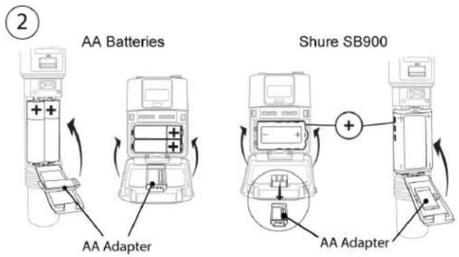 SHURE QLXD14 - Step 3: Install Batteries into Transmitter - 2