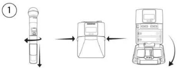 SHURE QLXD14 - Battery Installation - 1