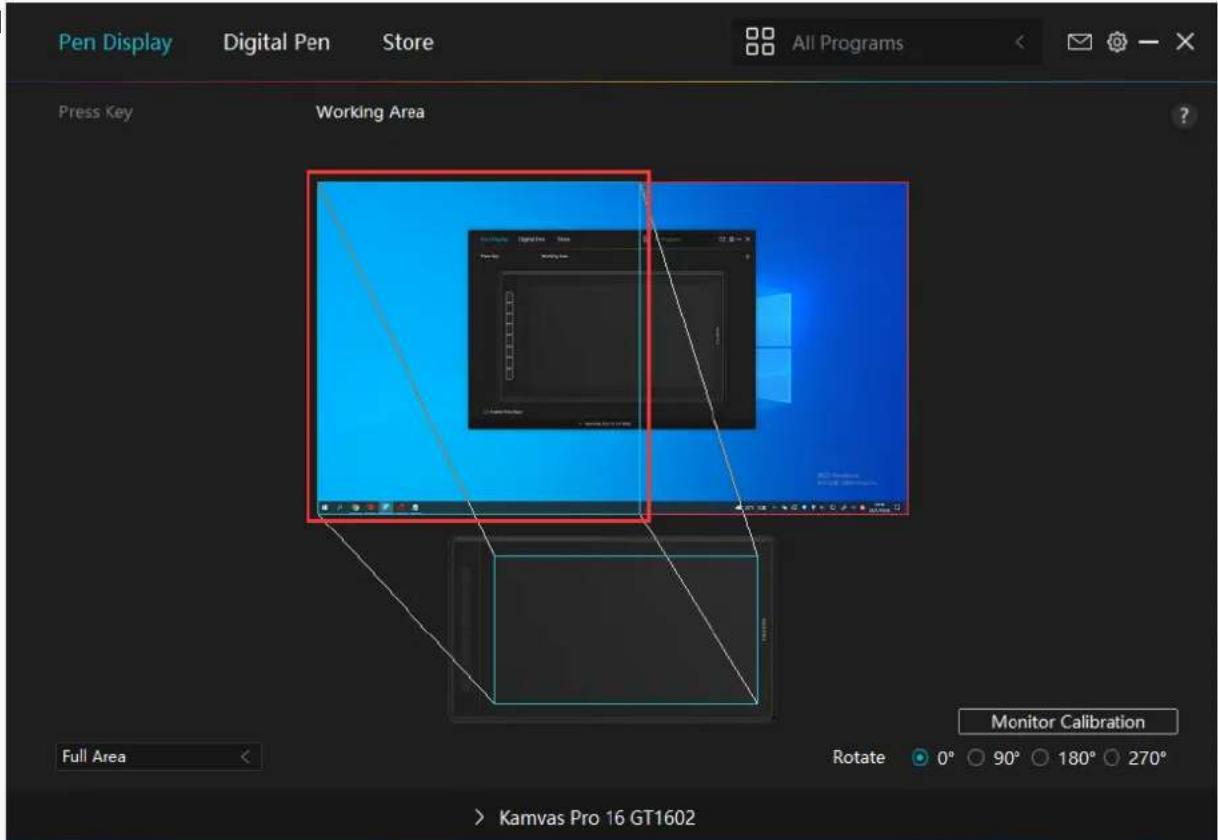 Huion Kamvas Pro 16 GT1561 - Working Area Setting - 2