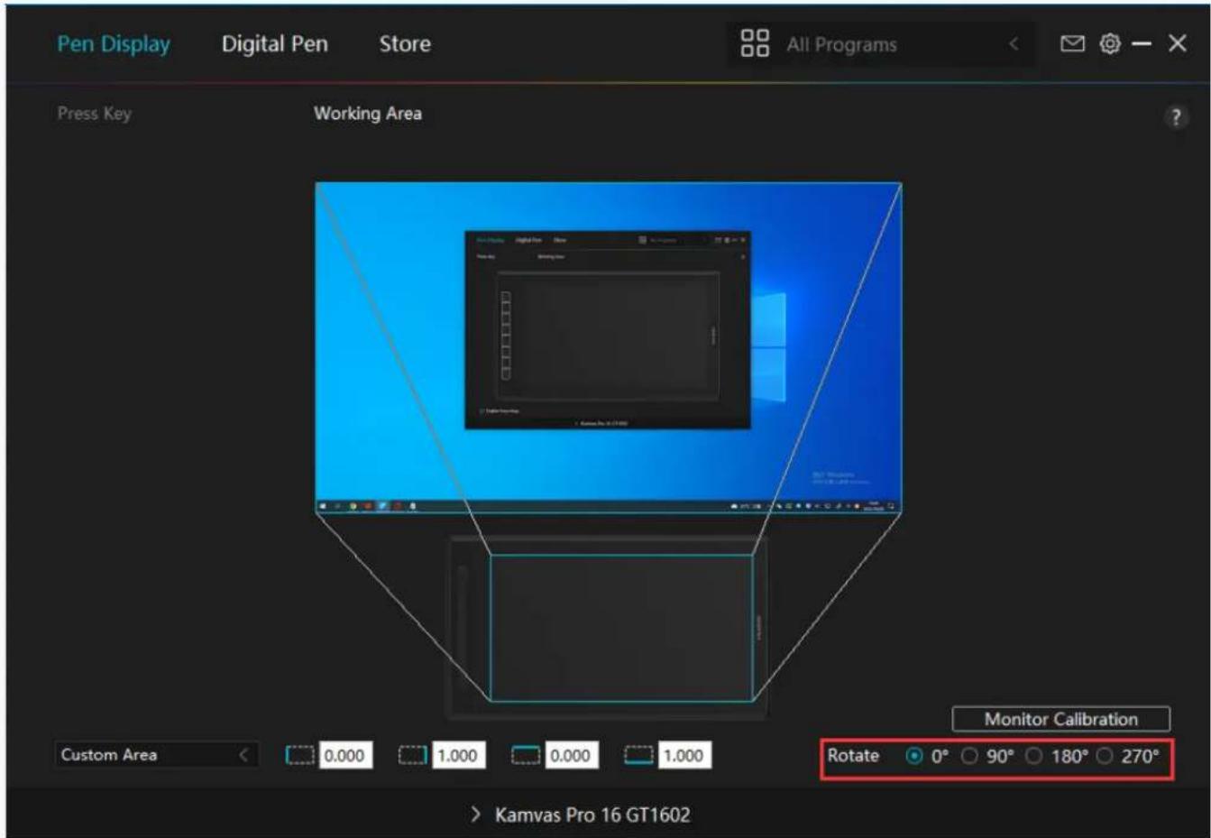 Huion Kamvas Pro 16 GT1561 - Rotate Working Area - 1