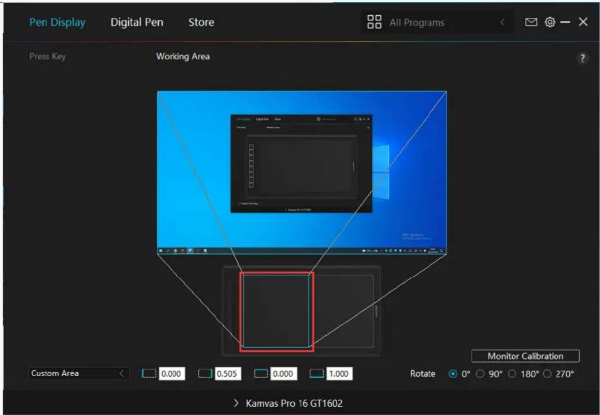 Huion Kamvas Pro 16 GT1561 - Working Area Setting - 3