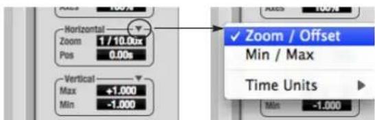 MOTU Track16 - Horizontal controls (time axis) - 1