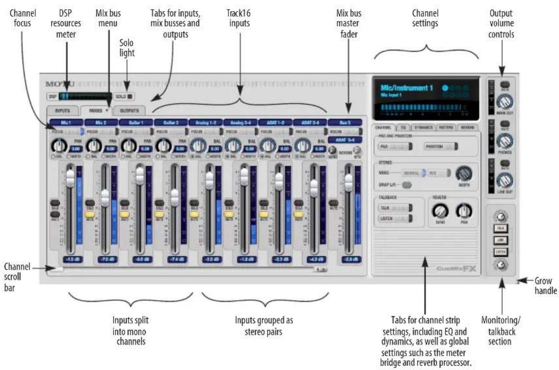 MOTU Track16 - Widening the CueMix FX window - 1