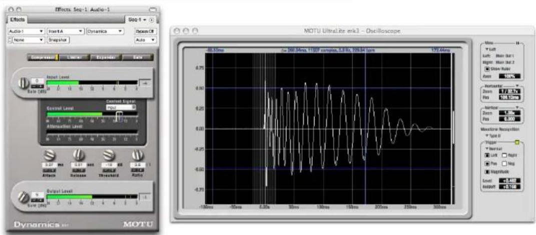 MOTU Track16 - Viewing transients such as drum hits - 1