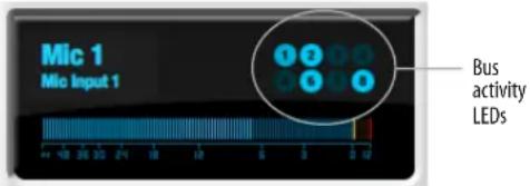 MOTU Track16 - Input meter and bus activity LEDs - 1
