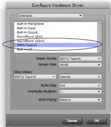 MOTU Track16 - ADJUSTING THE AUDIO I/O BUFFER - 1