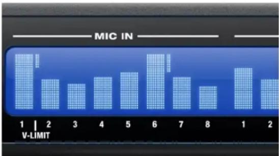 MOTU 16A - 8M mic/guitar input meters with V-Limit™ compressor - 1