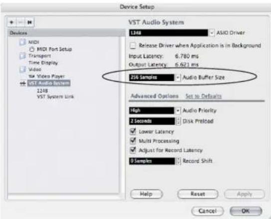 MOTU 16A - Adjusting buffer size on Mac OS X - 2