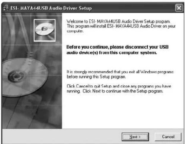 ESI Maya44 USB+ - Installation unter Windows XP - 1