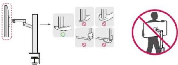 LG 27QN880-B - Moving and Lifting the Monitor - 1