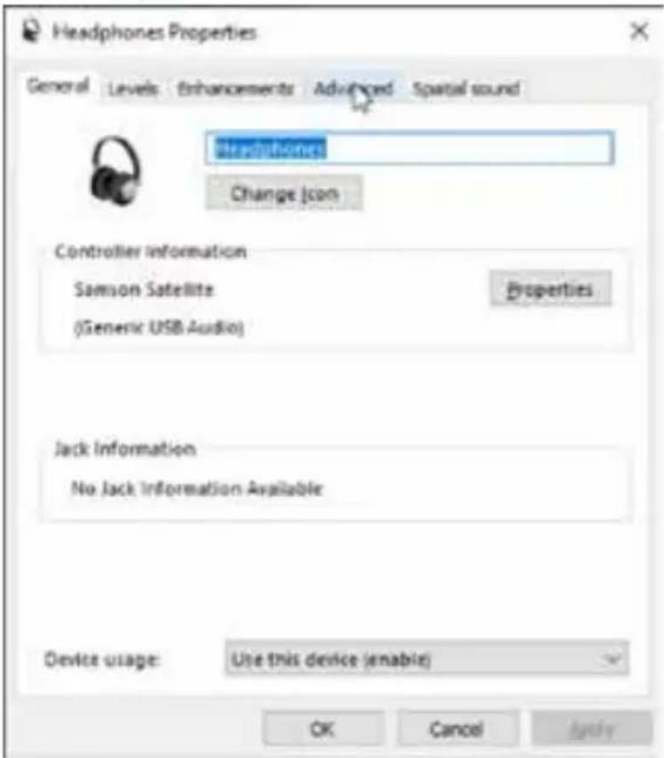 SAMSON Satellite - Configuración de la frecuencia de muestreo en Windows - 2