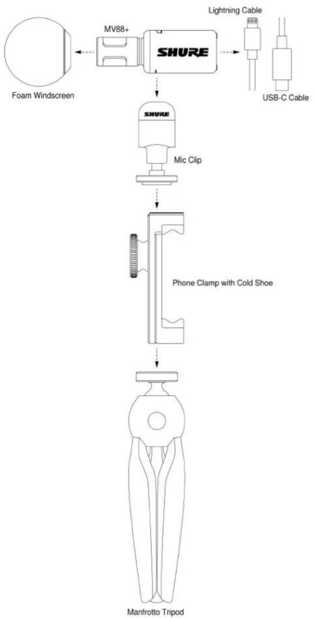 SHURE MOTIV MV88+ - Mounting the Microphone - 1
