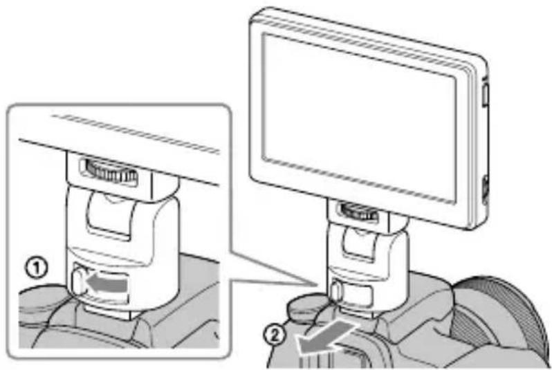 SONY CLM-V55 - Cuando utilice una zapata de accesorios de bloqueo automático: - 1