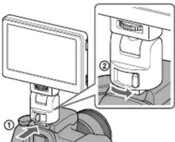 SONY CLM-V55 - Se si utilizza la slitta portaccessori con blocco automatico: - 1