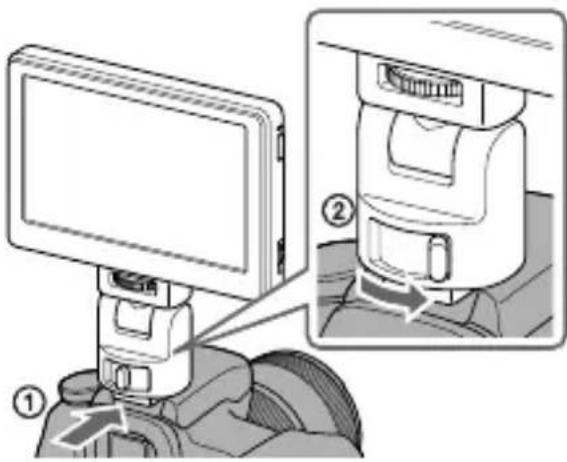 SONY CLM-V55 - Si utiliza la zapata de accesorios de bloqueo automático: - 1