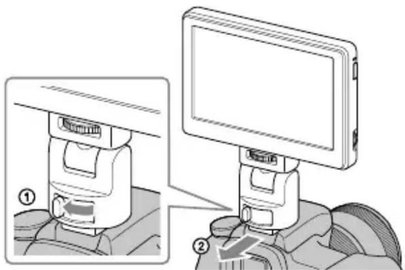 SONY CLM-V55 - Se si utilizza una slitta portaccessori con blocco automatico: - 1