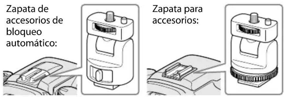Zapata de accesorios de bloqueo automático: Zapata para accesorios: