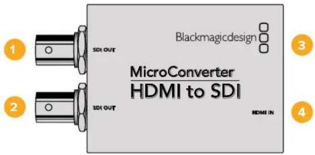 Blackmagicdesign 1 SDI OUT MicroConverter HDMI to SDI 3 2 3D I OUT HDMI IN 4