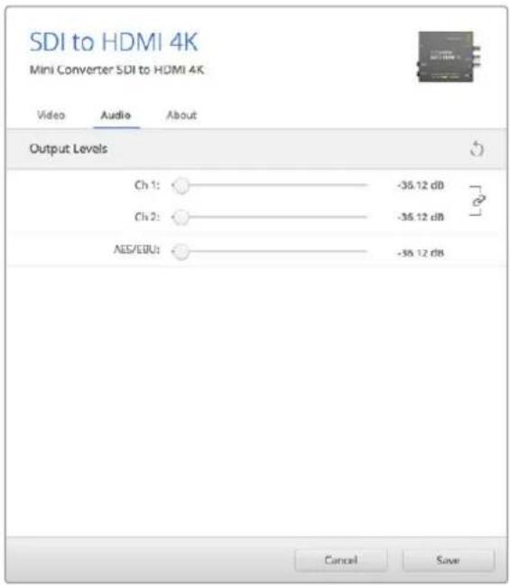 Blackmagic Design OpenGear Converter Sync Generator - Menu "Output Levels" - 1