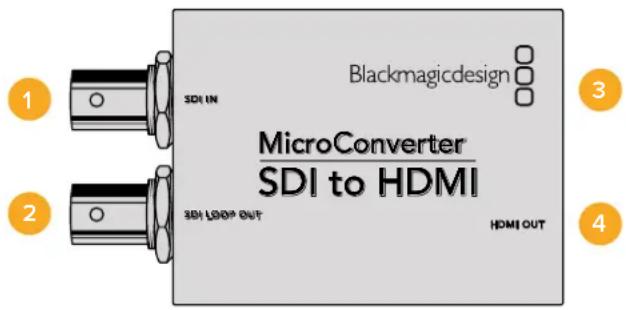 Blackmagicdesign 1 SDI IN MicroConverter SDI to HDMI 3 2 SDI LOOP OUT HDMI OUT 4