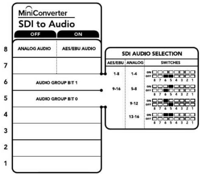 Blackmagic Design OpenGear Converter Sync Generator - Anahtar 5 - Ses Grubu Bit 0 - 1